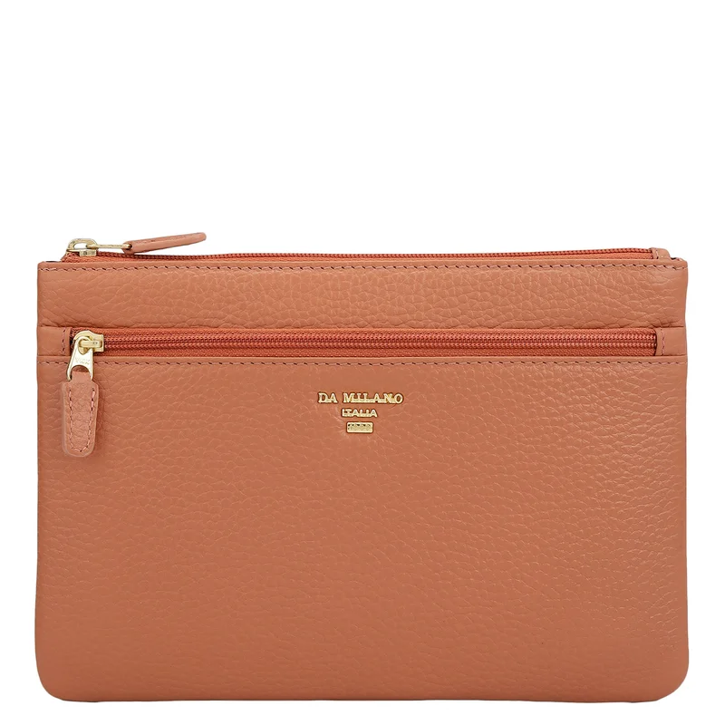 Da Milano Wax Leather Multi Pouch - Terracotta